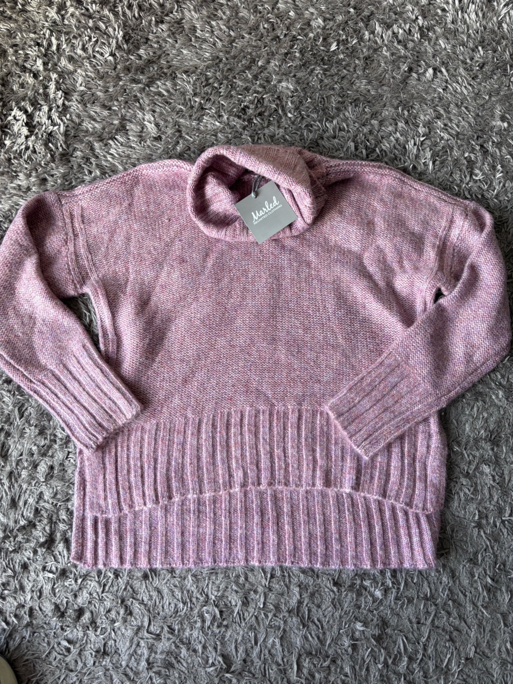 Soft Heathered Pink/Purple Turtleneck Sweater NWT Size XS